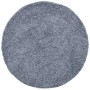 Blauer, runder Shaggy Teppich (100 cm) von vidaXL für Wohnräume.