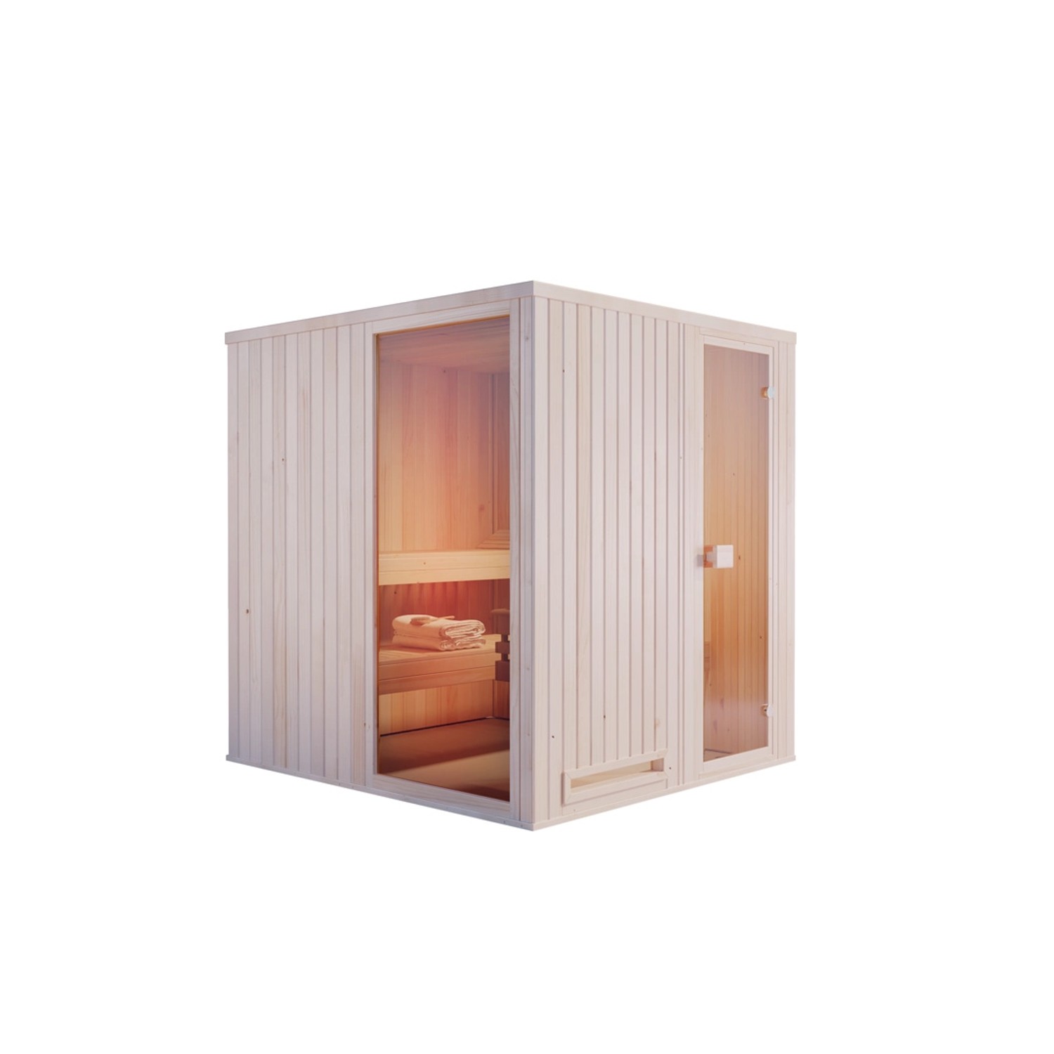 Finntherm Sauna Miranda Natur 194 cm x 175 cm Wandstärke 40 mm