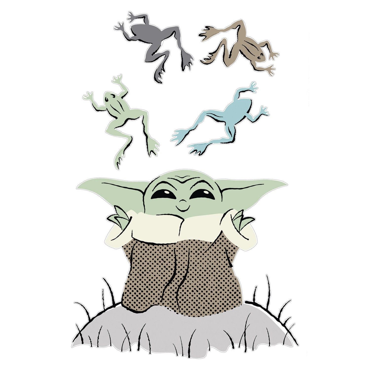 Komar Deco-Sticker Star Wars The Mandalorian Grogu Enchanted Frogs Braun günstig online kaufen
