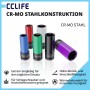CCLIFE 1/2 Zoll Kraft-Stecknüsse aus Cr-Mo Stahl, farbig, mit Felgenschutz für Reifenwechsel.