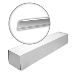 Verpackung der weißen PROFHOME Eckleisten, 10 Deckenleisten im Set.