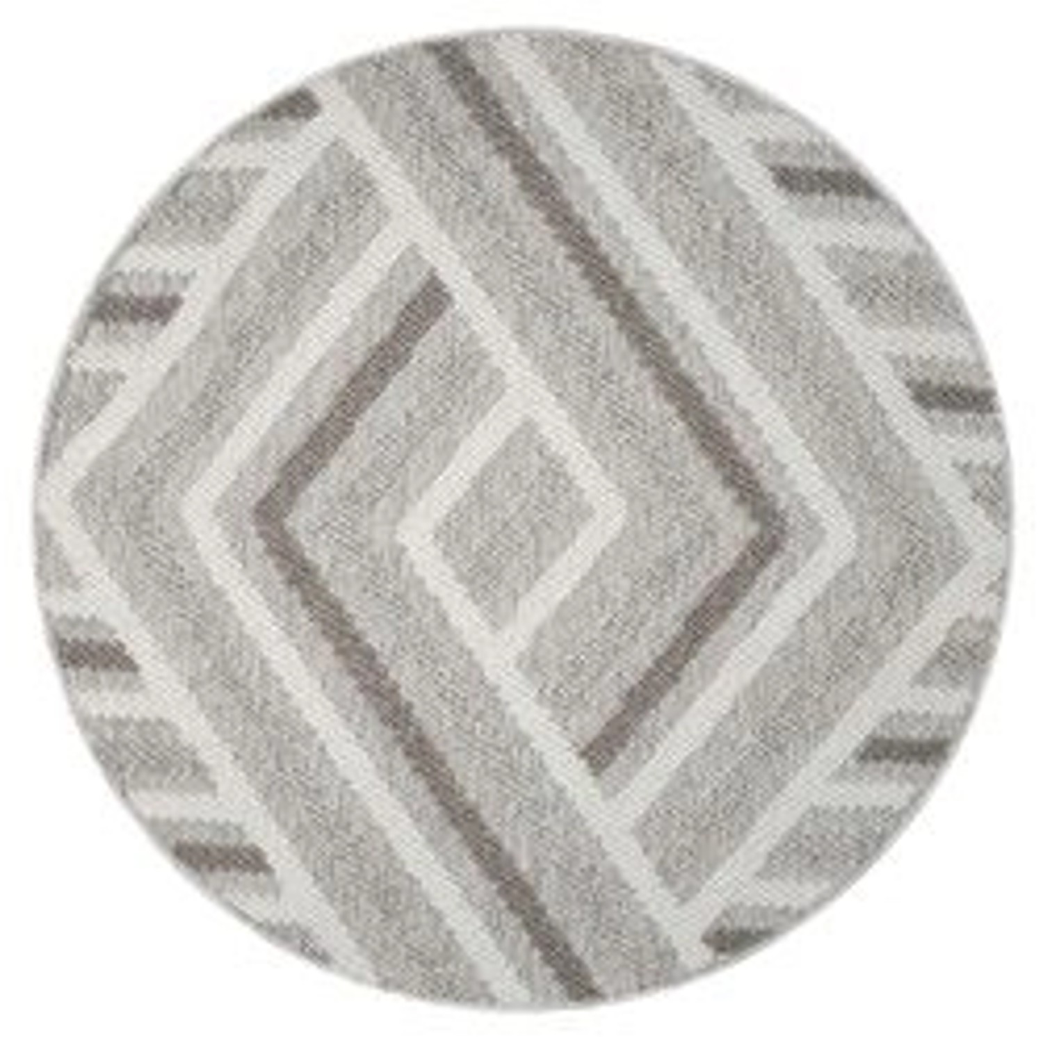 payé Teppich Linda 7590 Kurzflor Rund 200x200 cm Beige Geo-Muster günstig online kaufen