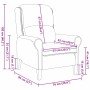 Maßzeichnung des vidaXL Loungesessels in Dunkelgrau Samt. Zeigt Breite 76 cm, Tiefe 94 cm, Höhe 102 cm.
