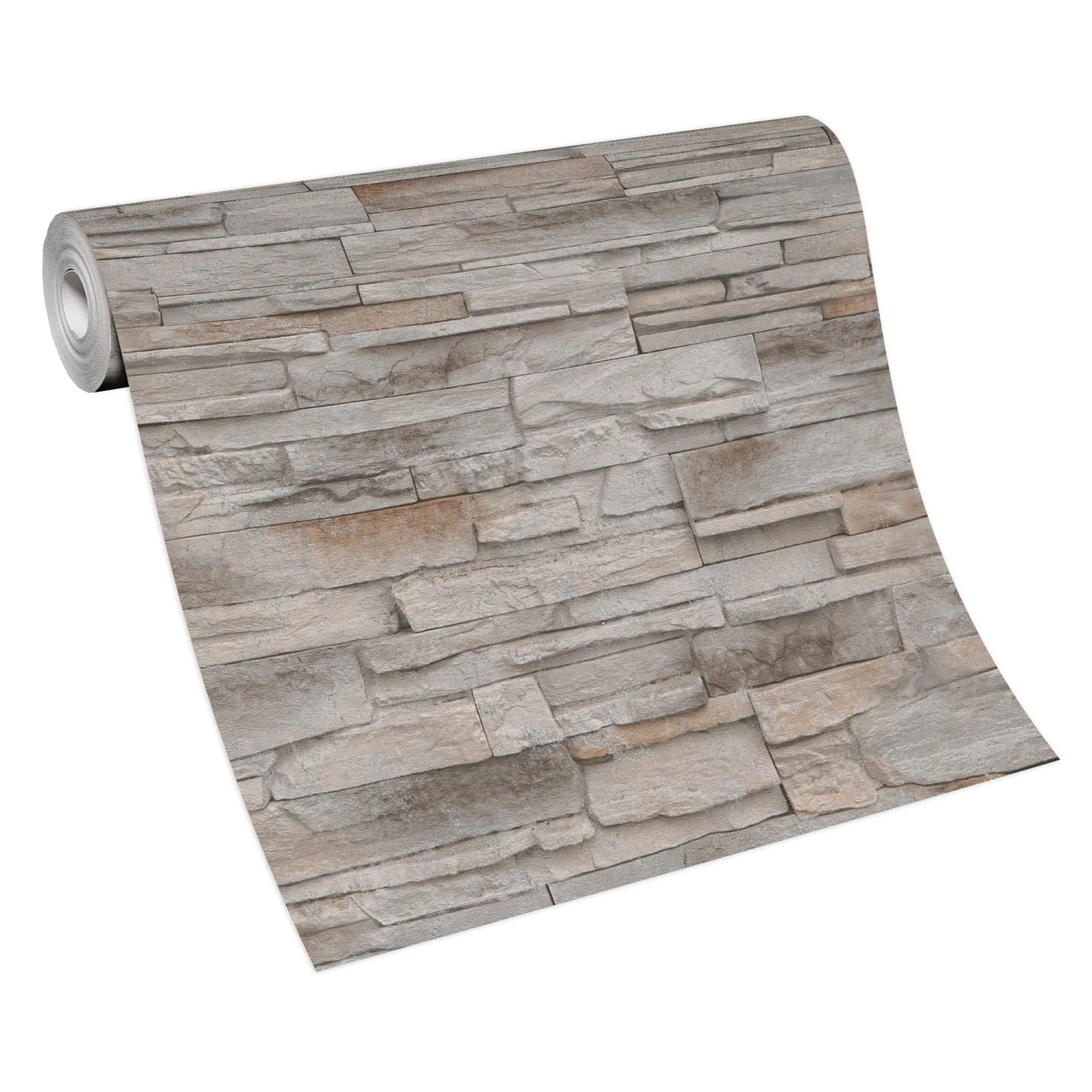 Rolle Erismann Vliestapete Stones Klein in Beige mit Steinoptik für dekorative Wandgestaltung.