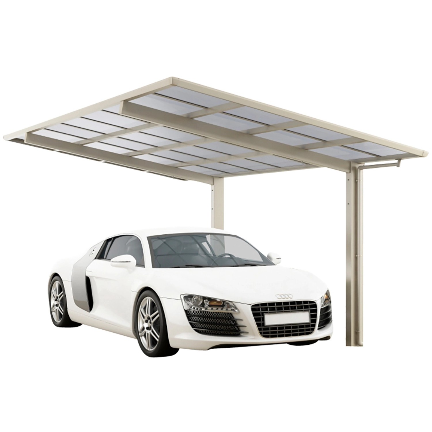 Ximax Alu Einzelcarport Linea Typ 60 Edelstahl-Look 273 x 556 cm Sonderfertigung