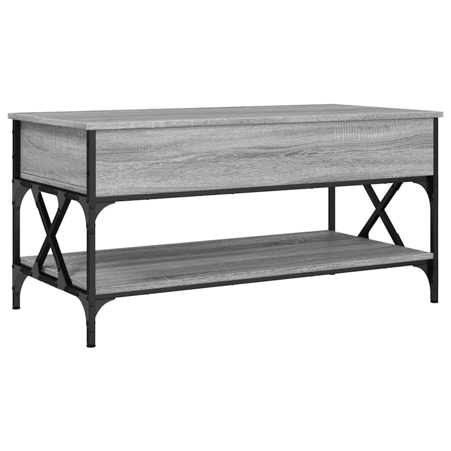 vidaXL Couchtisch Grau Sonoma 100x50x50 cm Holzwerkstoff und Metall 845359 günstig online kaufen