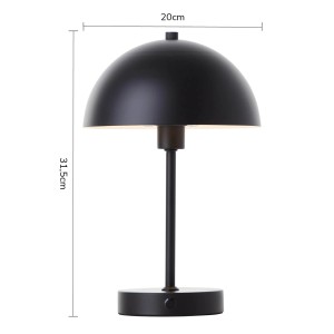 Schwarze, dimmbare LED Akku-Tischleuchte im Flowerpot Stil für Innen, kabellos.