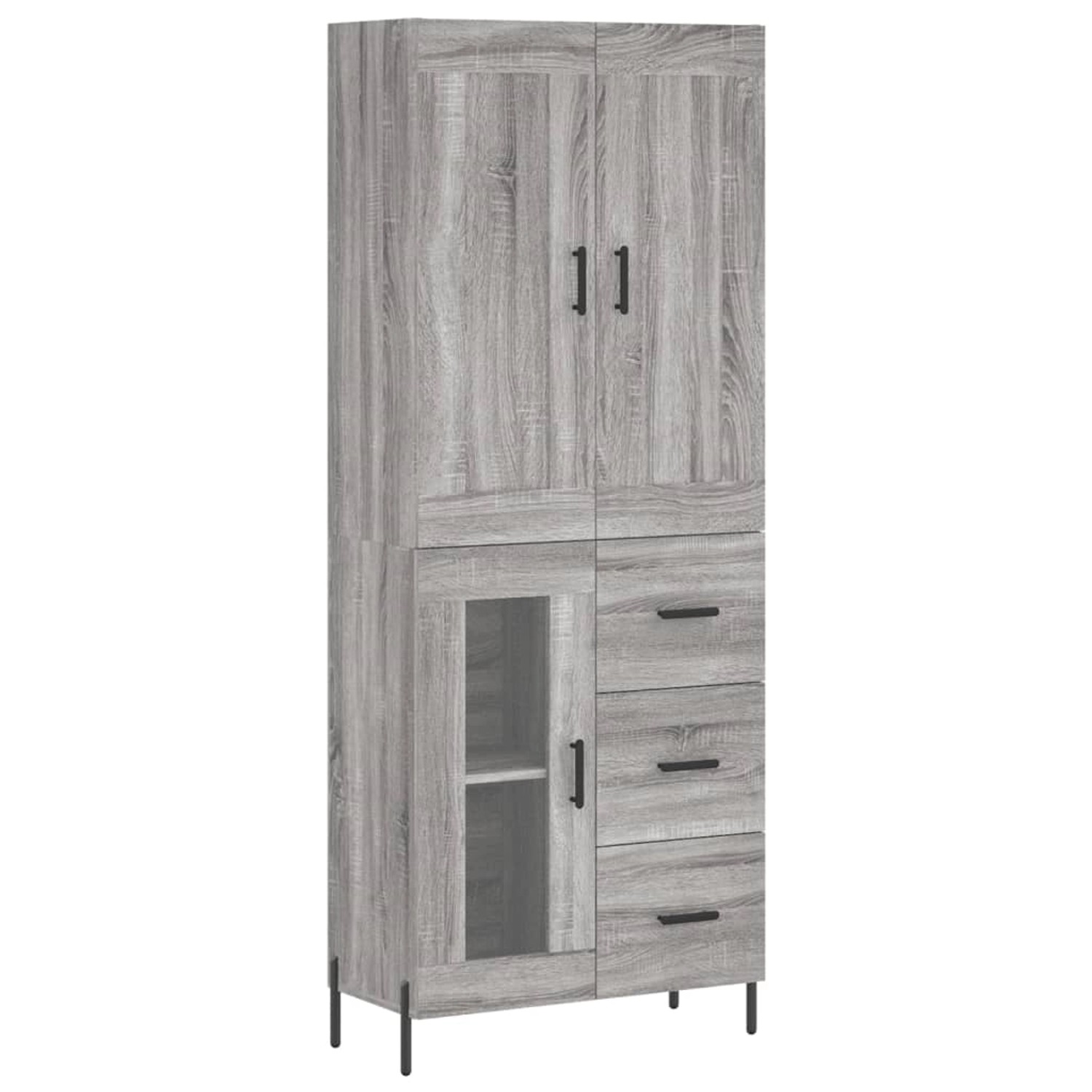 vidaXL Highboard Grau Sonoma 69,5x34x180 cm Holzwerkstoff 3199951 günstig online kaufen
