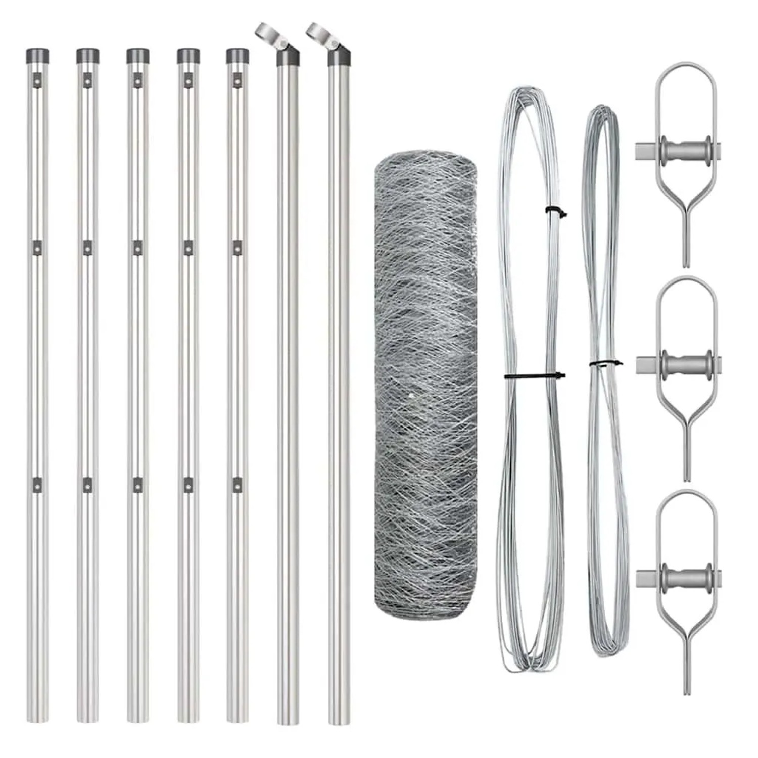 vidaXL Zaunpfosten Silber 10 x 0,8 m 50 mm Masche Stahl 3352917 günstig online kaufen