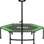 Salta Fitness Trampolin, Ø 128 cm, grün, mit Griffstange für sicheres Training.