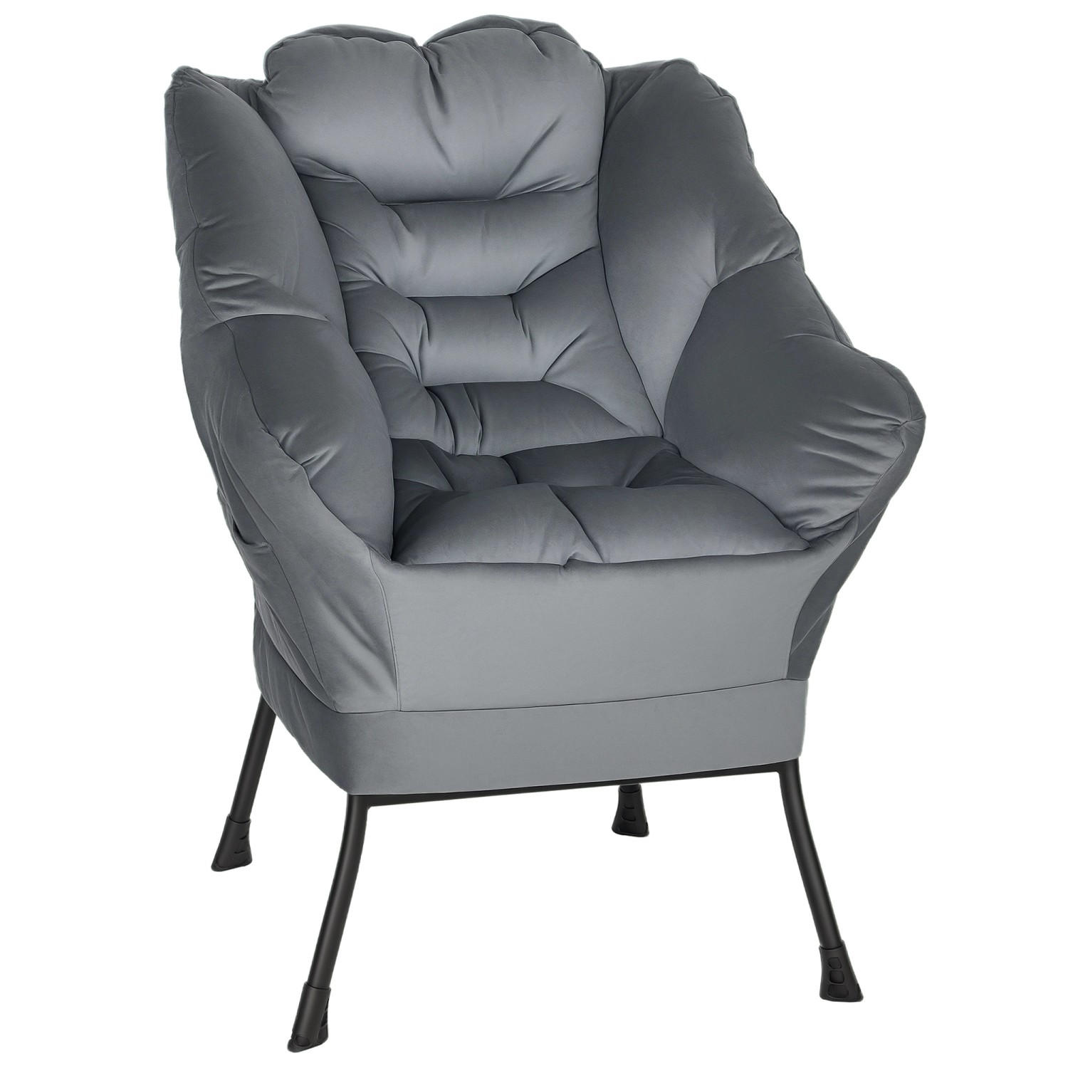 HOMCOM Sessel Wohnzimmer Loungesessel für Schlafzimmer Grau