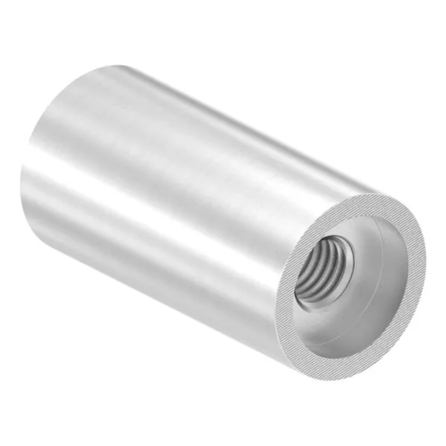 FeNau Wandhalter Edelstahl V2A Länge 50 mm M10 Innengewinde Beide Seiten Flach Geschliffen Korn 240