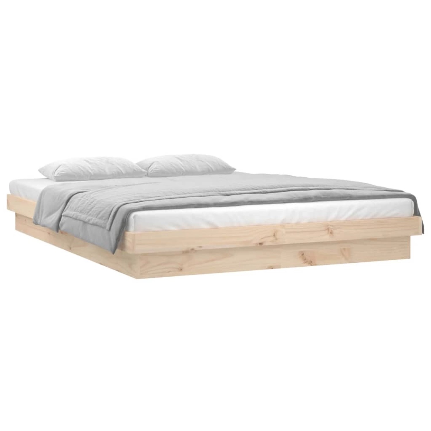 vidaXL Massivholzbett mit LEDs 135x190 cm 820012 günstig online kaufen