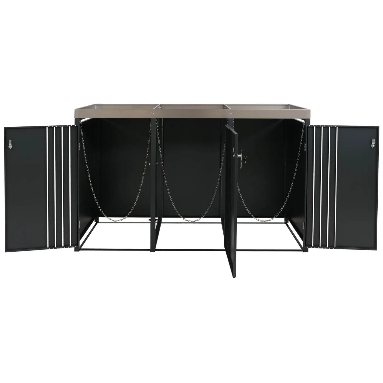 Proregal 3er-Mülltonnenverkleidung Mit Pflanzkasten HxBxT 125x196x84 cm Anthrazit Mülltonne 75kg_6