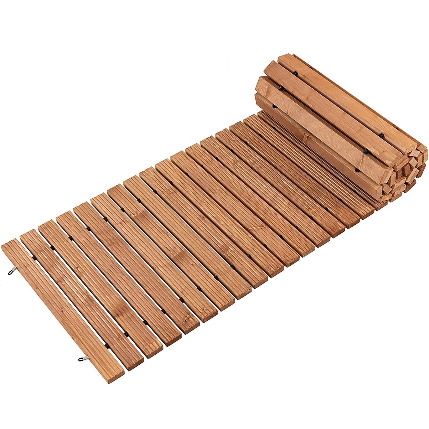 Costway Rollweg Holz Gartenweg Wetterfest 245 x 55 cm Braun günstig online kaufen