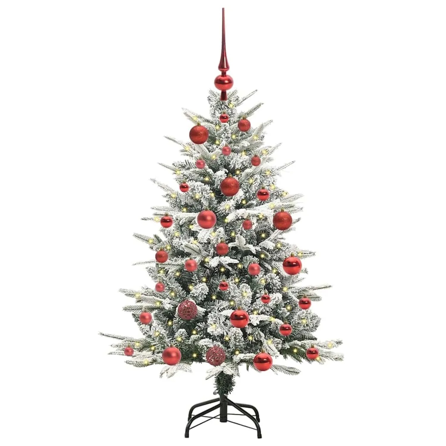vidaXL Künstlicher Vorbeleuchteter Weihnachtsbaum mit Kugelset Grün 3395375