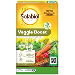 Solabiol Veggie Boost Universaldünger 250ml für gesundes Pflanzenwachstum und reiche Ernte.