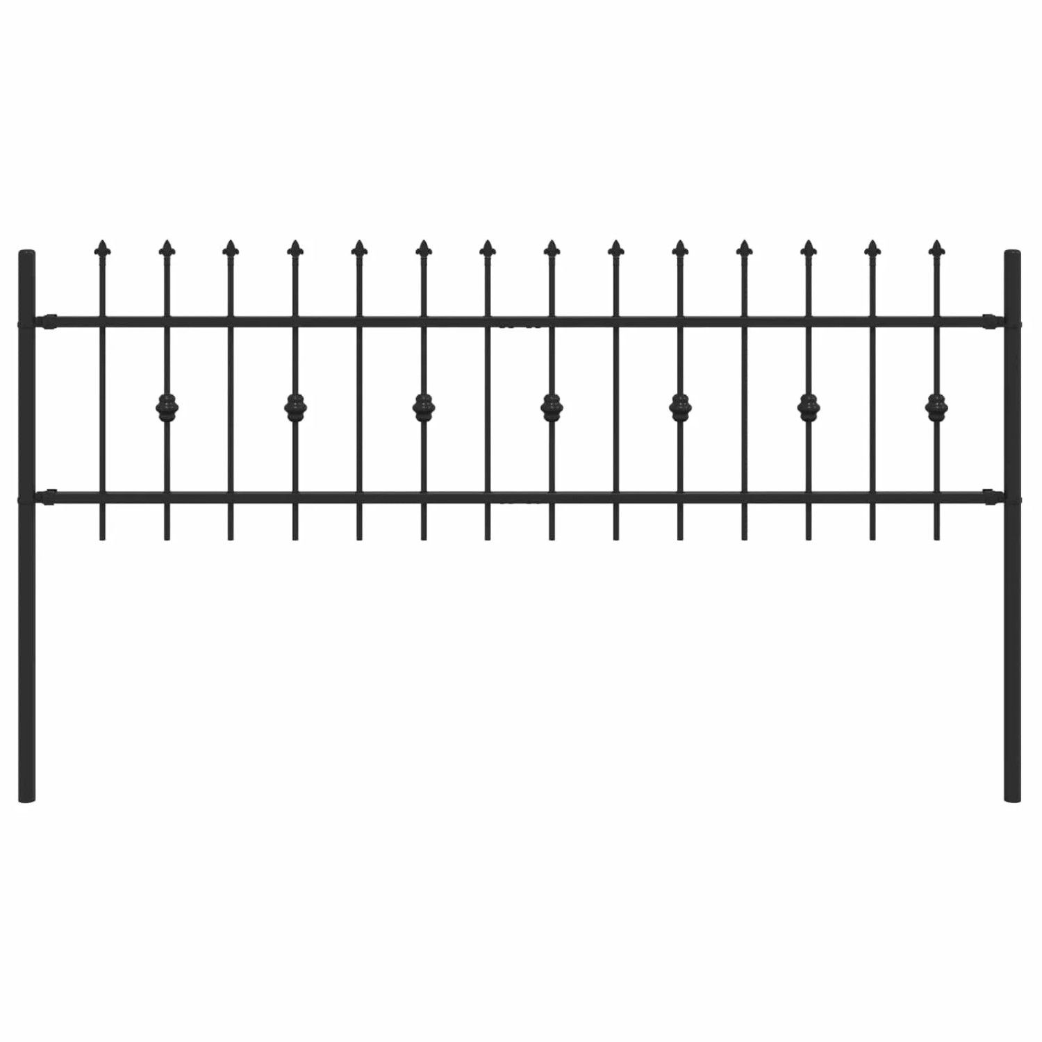 vidaXL Spießzaun Schwarz 200 x 130 cm Pulverbeschichteter Stahl 42030080