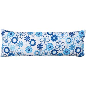 Jollypaw Baldrian-Kissenrolle für Katzen, 25x8 cm, mit blauem Blumenmuster.