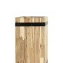 Pflanzwerk® Tower Pflanzkübel aus Akazienholz, 48x28x28 cm, mit schwarzen Zierbändern.