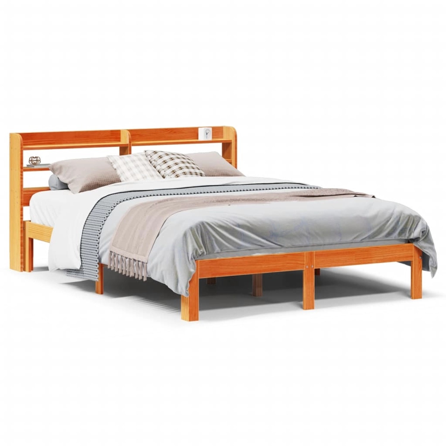 vidaXL Massivholzbett ohne Matratze Wachsbraun 120x200 cm Kiefernholz 33068 günstig online kaufen