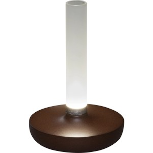 Konstsmide LED-Akku-Vase Biarritz, rostfarben, Ø 13,5 cm, Höhe 20,5 cm. Dekoleuchte für Innen und Außen.