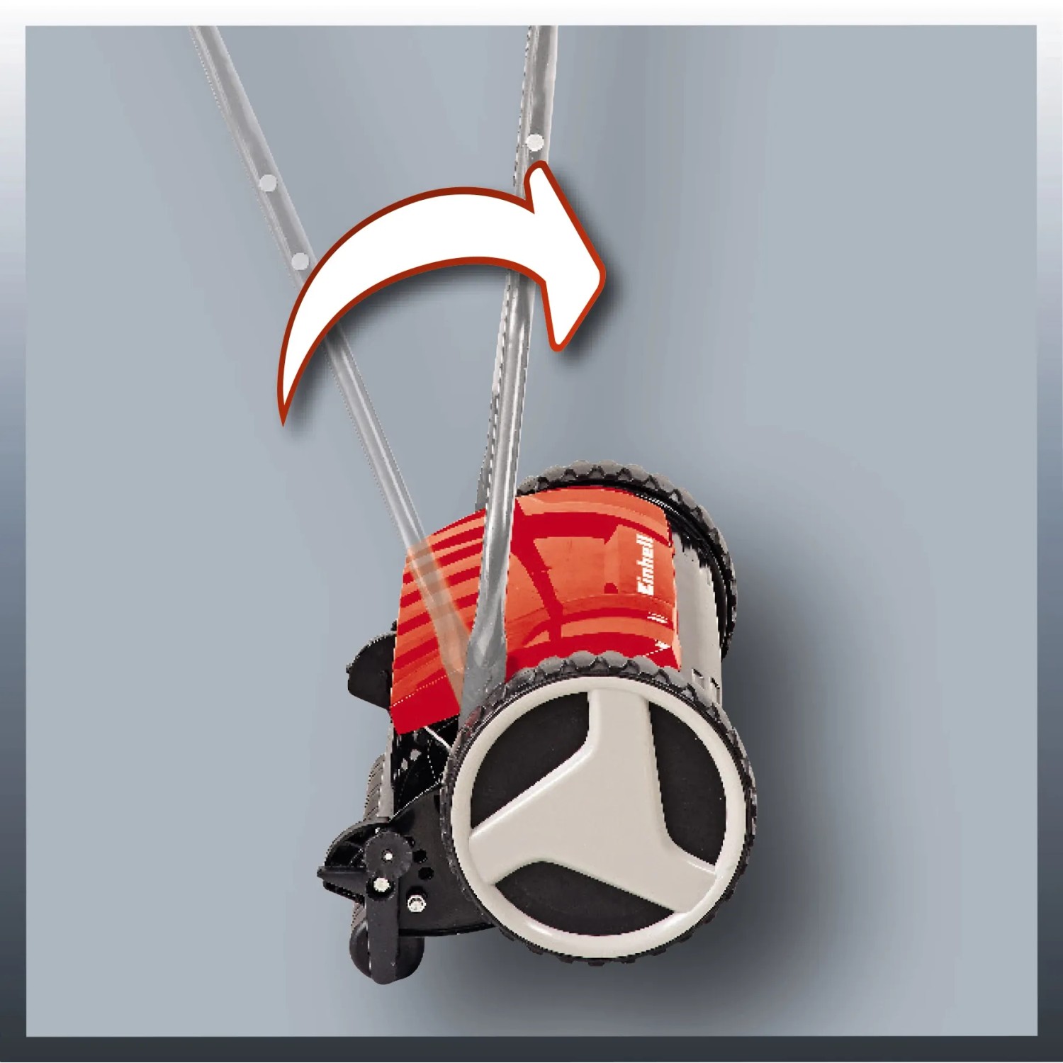 Einhell Hand-Rasenmäher GE-HM 38 S-F mit verstellbarem Holm und Fangkorb. Ideal für kleine Rasenflächen.