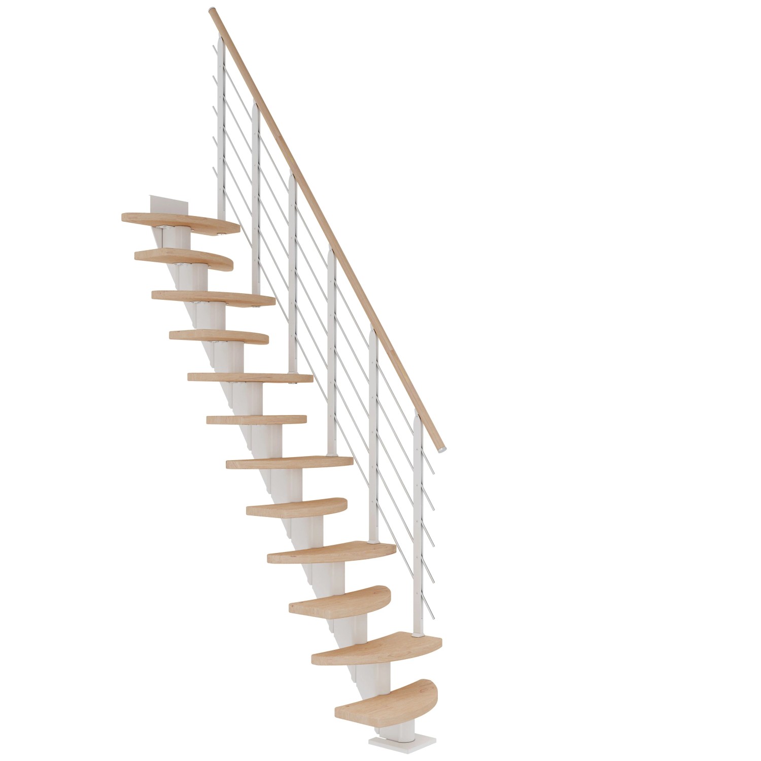 Dolle Mittelholmtreppe Berlin Eiche Weiß GH bis 292 cm Variabel 64 cm FSC