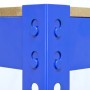 Detailansicht der blauen Monstershop Werkbank Q Rax (120cm) mit schraubenlosem Schlüsselloch-System.