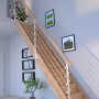 StarWood Treppe Rhodos Eiche, gerade, mit Design-Geländer und Setzstufen. FSC®-zertifiziert.