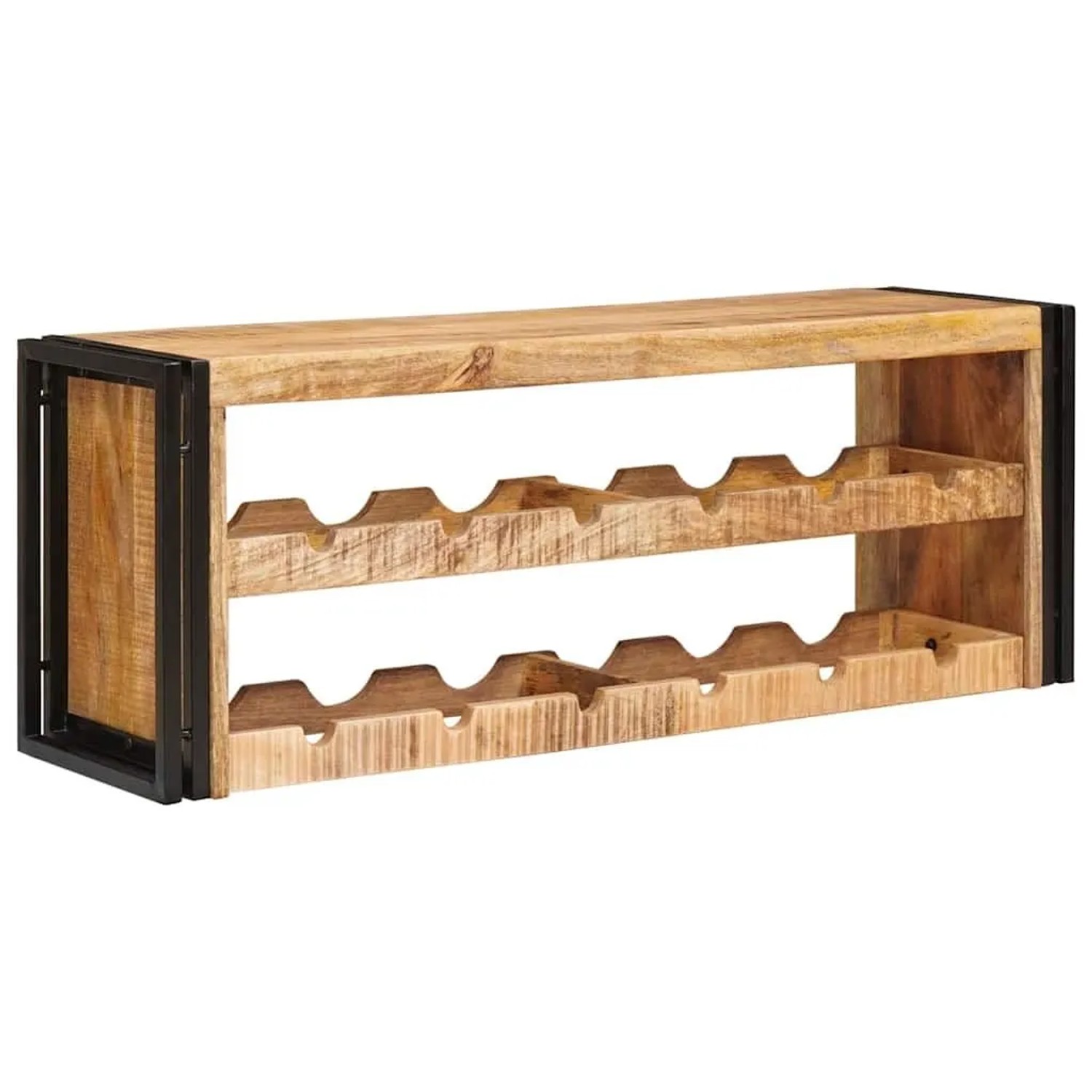 vidaXL Weinregal Braun 120 x 45 x 33 cm Massives Grobes Mangoholz 4104763