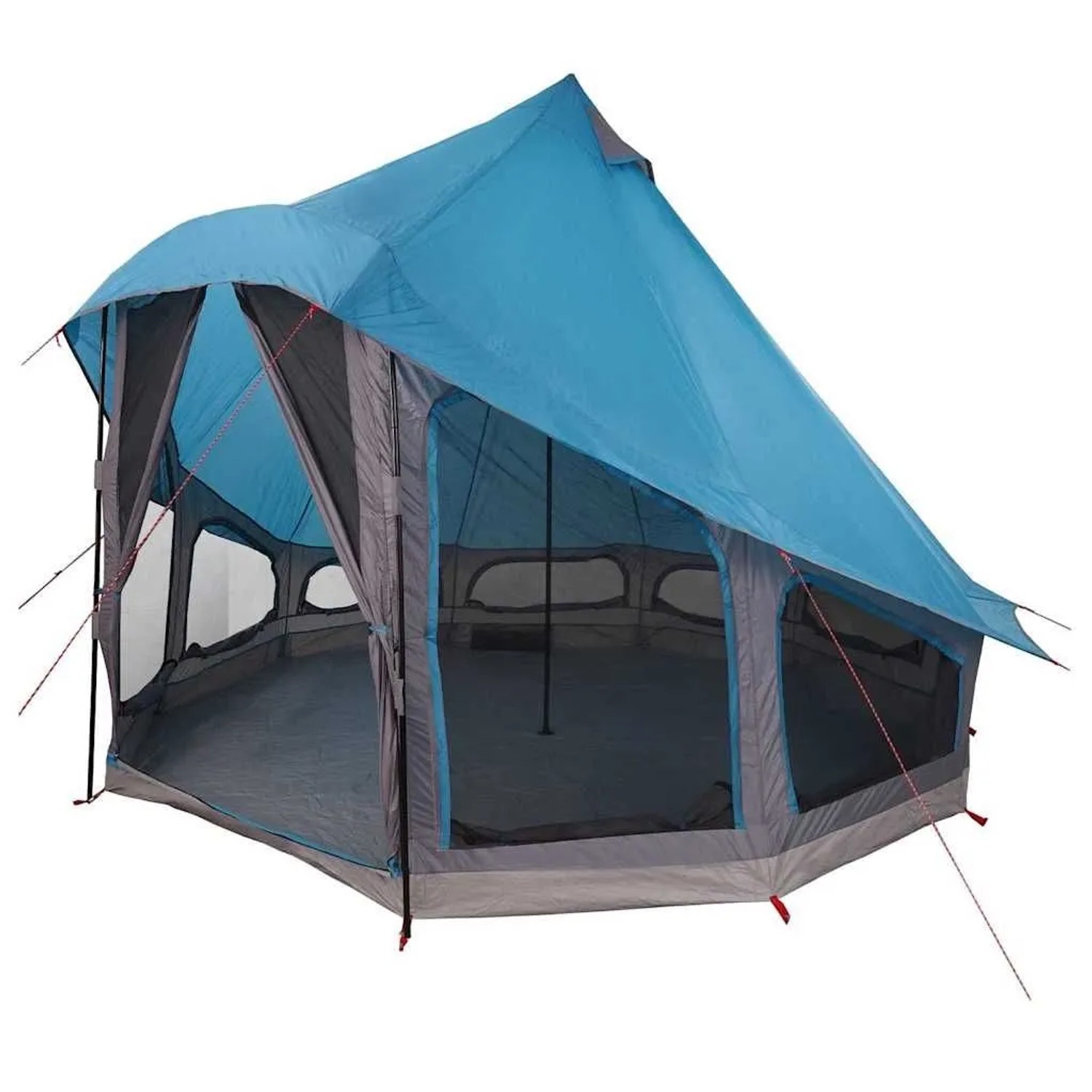 vidaXL Familien-Tipi-Zelt mit Dach Blau 404 x 370 x 270 cm 42000964