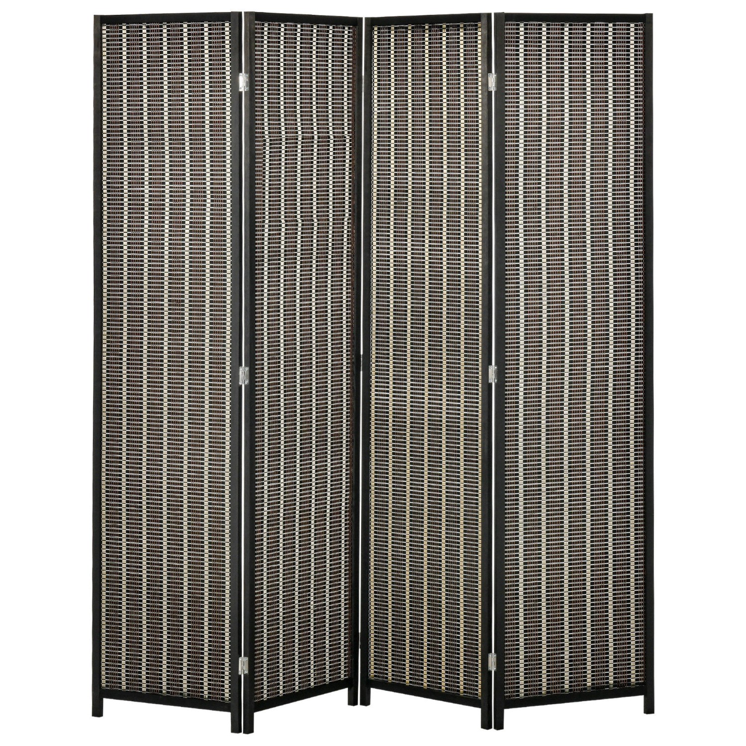 HOMCOM Paravent Bambus Kiefernholz Braun 180L x 1,9B x 180H cm