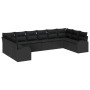 Schwarzes 10-teiliges vidaXL Garten-Sofa-Set aus Poly Rattan. Modulares Lounge Set für Terrasse und Garten.