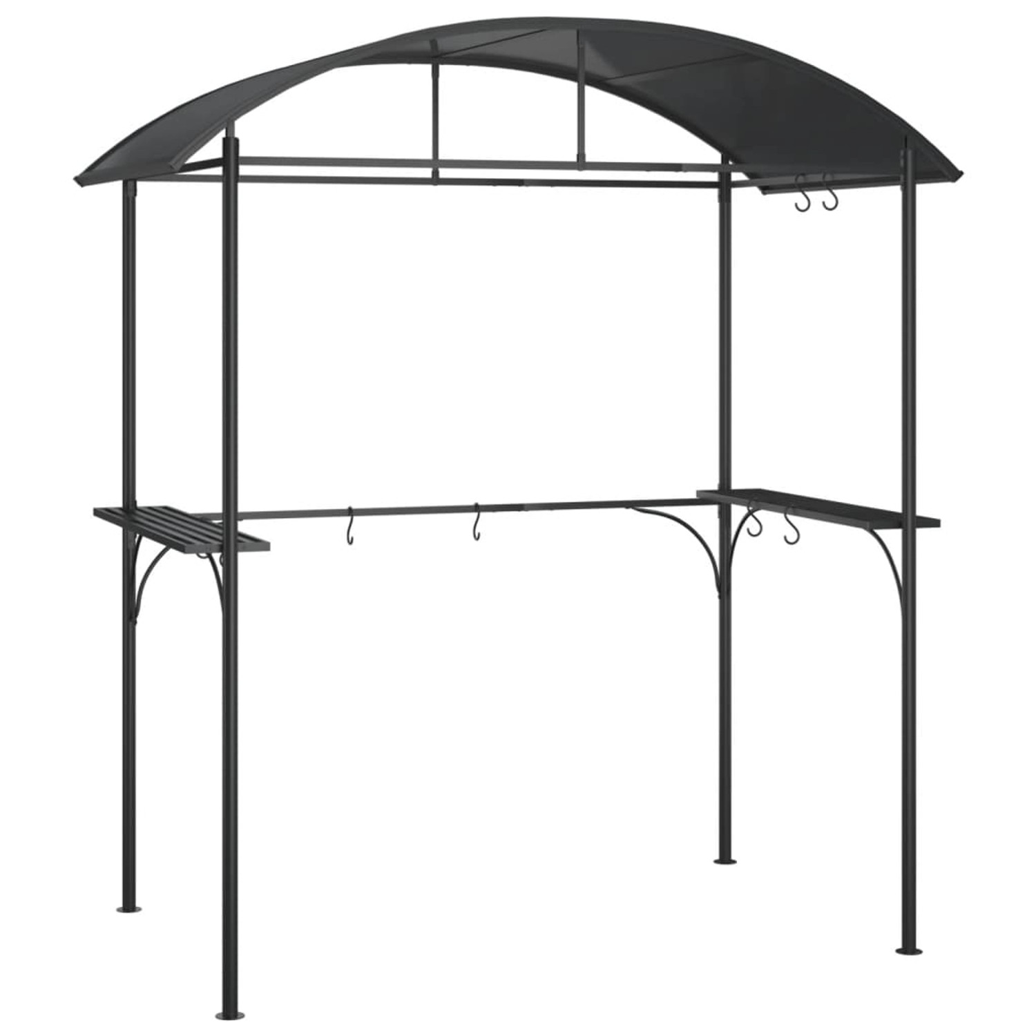 vidaXL Grillpavillon mit Seitenregalen Anthrazit 220x115x230 cm Stahl