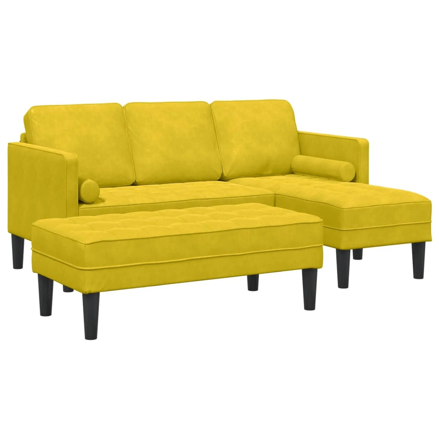 vidaXL Sofa Set mit Kissen 2-Tlg Gelb Polyester 3329271