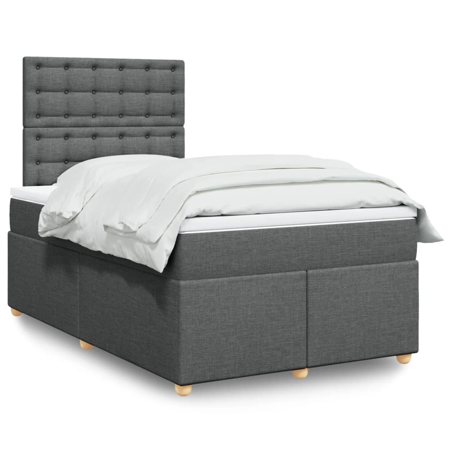 vidaXL Boxspringbett mit Matratze Dunkelgrau 120x200 cm Stoff 3293562 günstig online kaufen