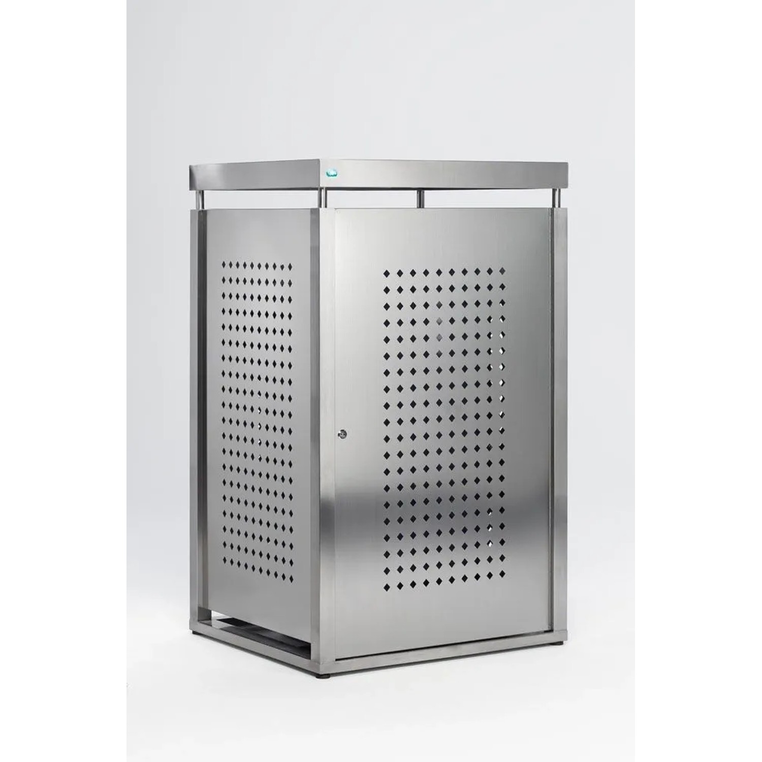 PROREGAL Robuster Müllbehälterschrank Mit Doppelbartschloss 240 Liter HxBxT 136,5 x 85 x 77 cm Edelstahl Silber