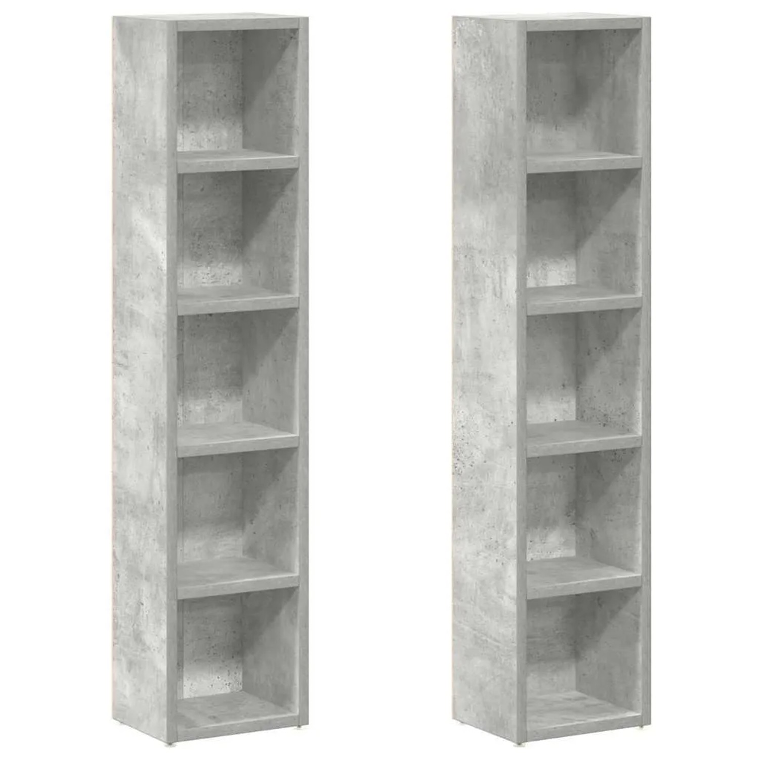 vidaXL CD-Regale 2 Stk Betongrau 21x16x93,5 cm Holzwerkstoff 802700