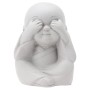 Beton Buddha Statue, 7,5 cm, "Sieh kein Übel" Design, Dekofigur.