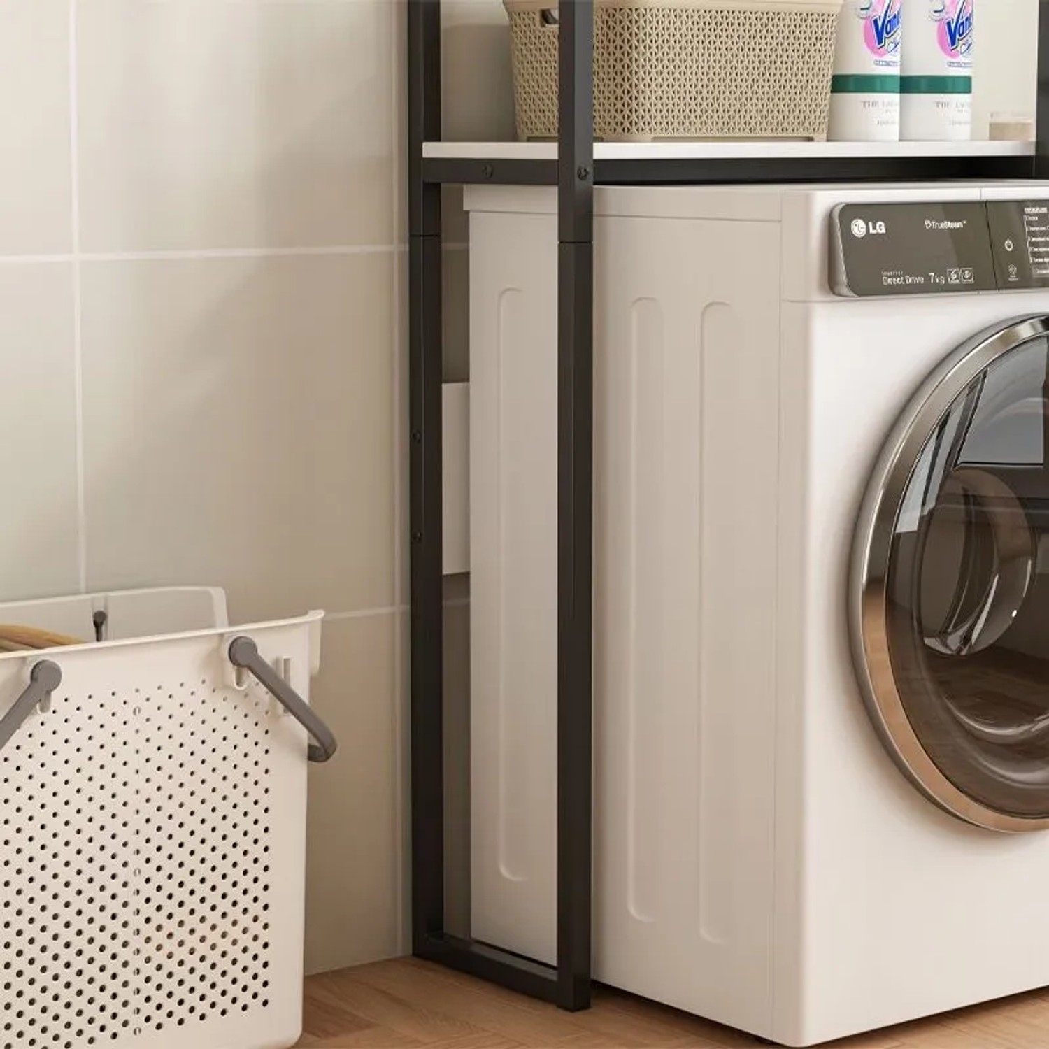 Rebiko Regal Badezimmerschrank Über Toilette Waschmaschine Loft Industrial Regale 160 Cm_6