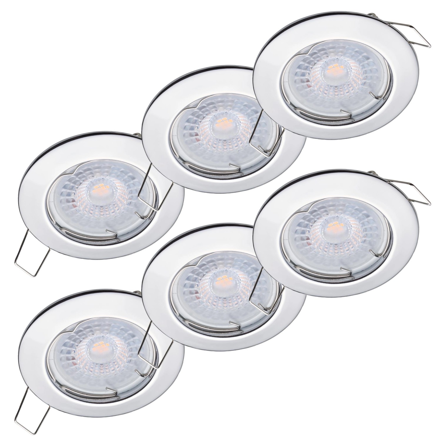 Oktaplex 6er Set Einbauspot Sedan inkl. LED-Module Warmweiß 3000K 1,9W 345l günstig online kaufen