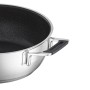 RÖSLE Servierpfanne SILENCE PRO Ø 28 cm aus Edelstahl mit schwarzer ProResist Antihaftbeschichtung und Silikongriff.