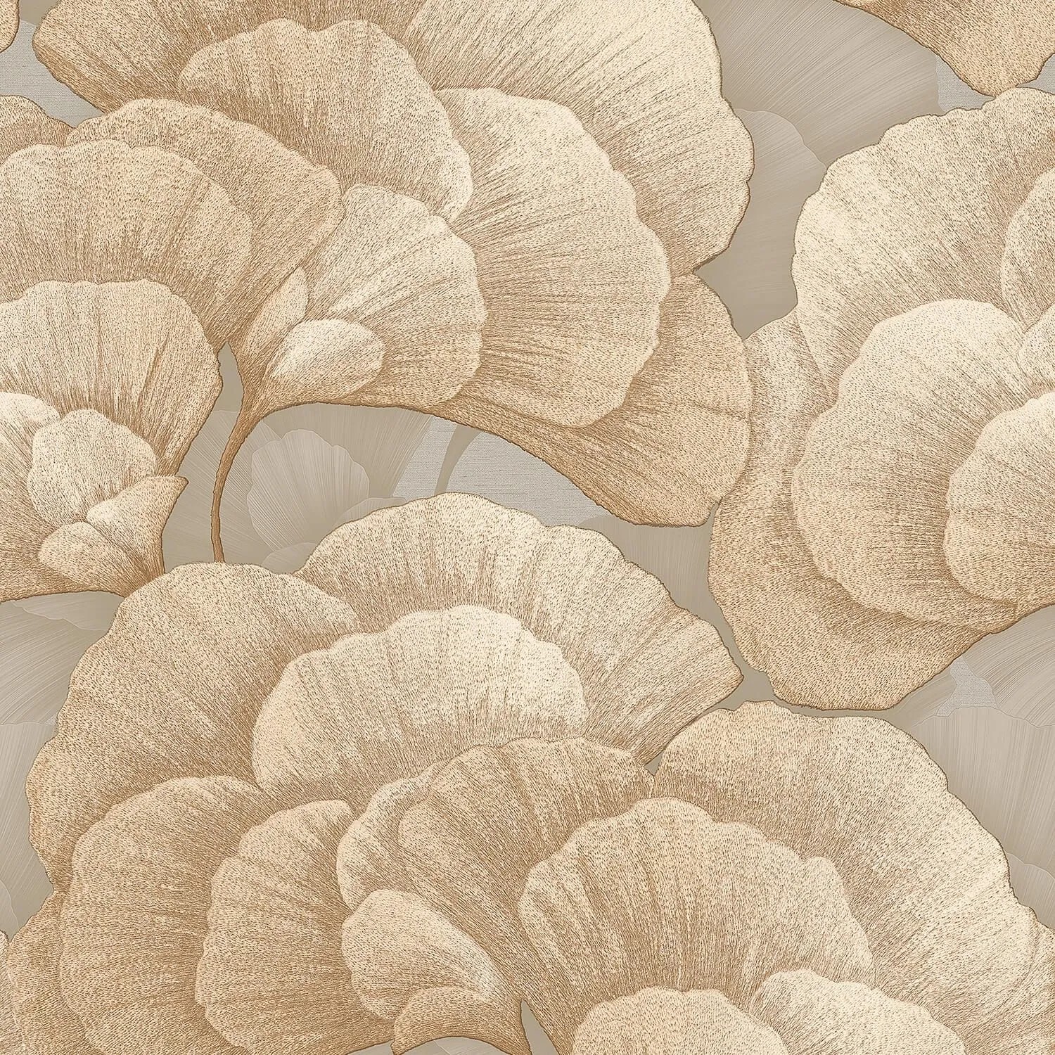 PROFHOME Re521014-Di Blumen Tapete Floral Perlmutt Effekt Beige Gold 0,53 m x 10,05 m  5,33 m2