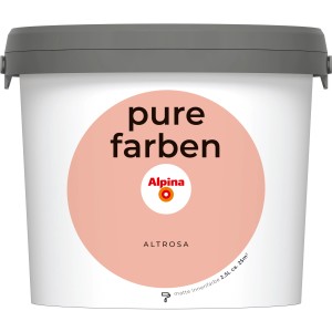 Eimer Alpina Wandfarbe Pure Farben Altrosa, matte Innenfarbe für Wände.