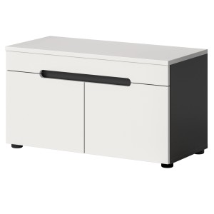 Inn.Furn Garderobe Sitzbank in Weiß und Grau 80 cm Cooper