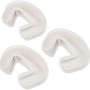 3 transparente Reer Türstopper aus Kunststoff zum Schutz vor dem Einklemmen von Fingern.
