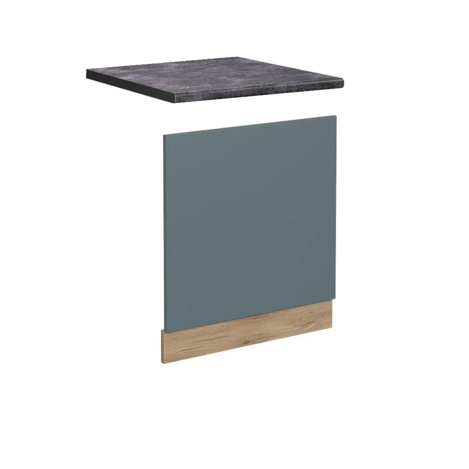 Vicco Frontblende R-Line Blau-Grau Goldkraft Eiche 60 cm AP Anthrazit