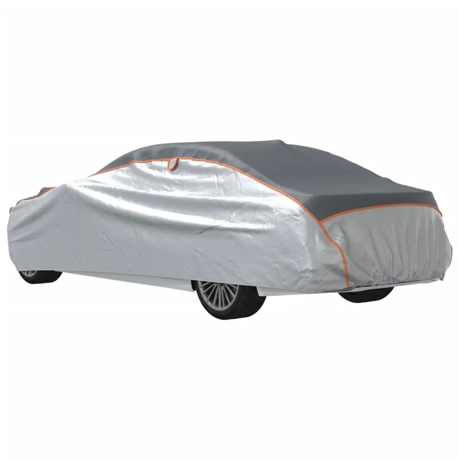 Silberne Autoabdeckung für Limousine (Größe M) als Schutz vor Hagel und Frost.