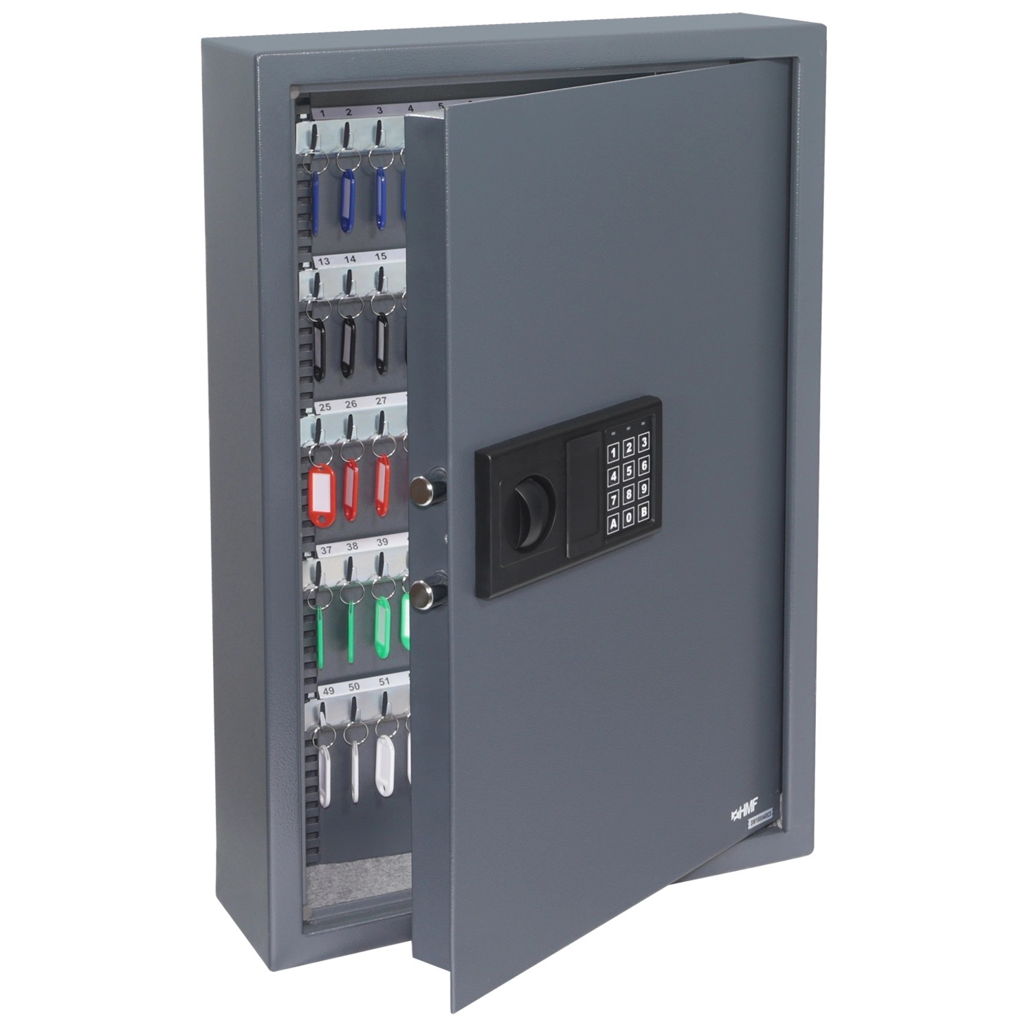 HMF 2100-11 Schlüsseltresor Zahlenschloss 108 Haken 66 x 43 x 13 cm Anthrazit